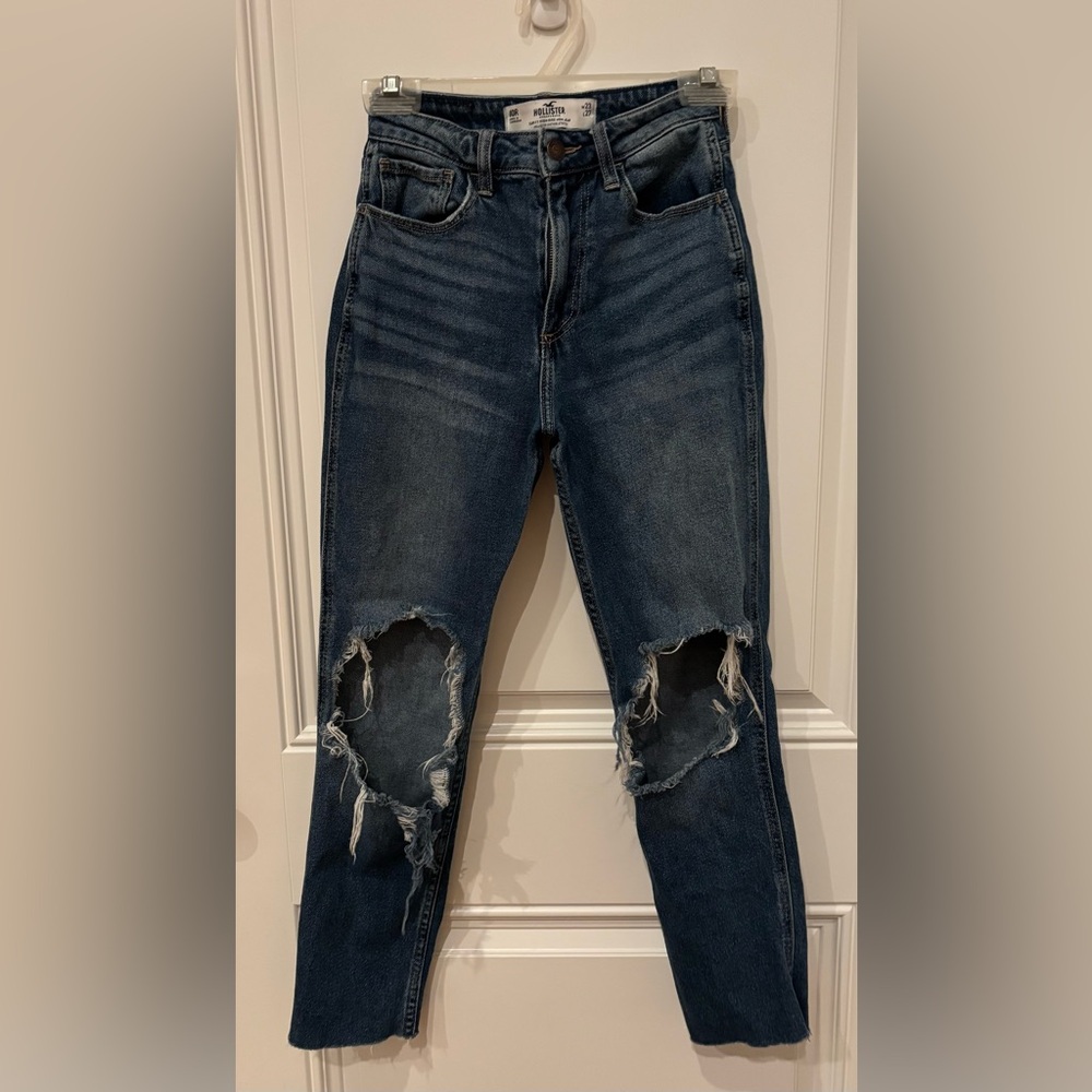 Hollister Dark Blue Distressed Women's Jeans